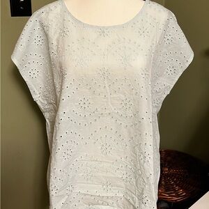 Baby Blue Eyelet Women's Top